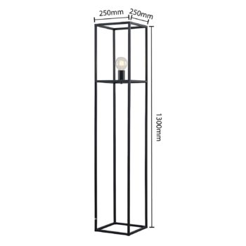 Stojacia lampa Lindby Jordana, rám, čierna, 1 svietidlo.
