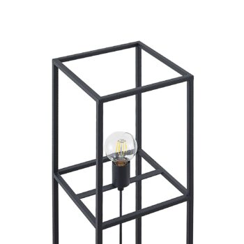 Stojacia lampa Lindby Jordana, rám, čierna, 1 svietidlo.