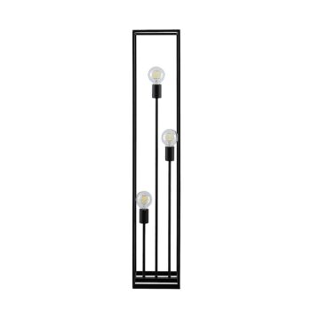 Stojacia lampa Lindby Krisha, čierna, kov, 3 svetlá, E27