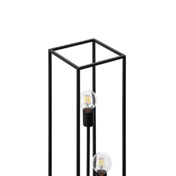 Stojacia lampa Lindby Krisha, čierna, kov, 3 svetlá, E27