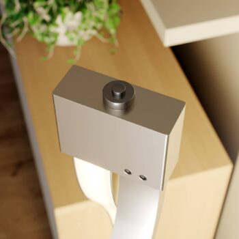 Stojacia lampa Lindby LED Auron, niklová farba, kov, dotykový stmievač