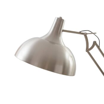 Stojacia lampa Lindby Leia, strieborná, kov, 180 cm, otočná, E27