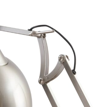 Stojacia lampa Lindby Leia, strieborná, kov, 180 cm, otočná, E27