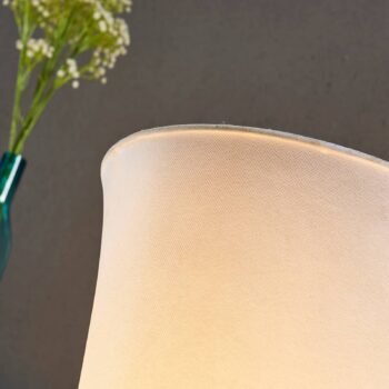 Stojacia lampa Lindby Liana, výška 123 cm, biela, textil