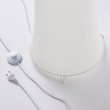 Stojacia lampa Lindby Liana, výška 123 cm, biela, textil