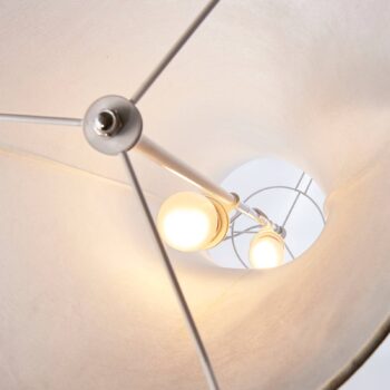 Stojacia lampa Lindby Liana, výška 123 cm, biela, textil