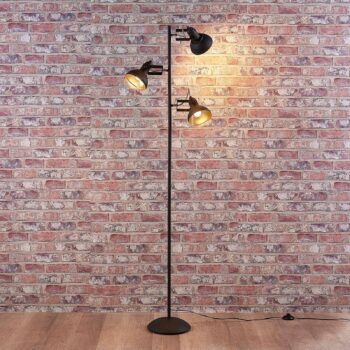 Stojacia lampa Lindby Lilly, čierna, kov, 170 cm, E14