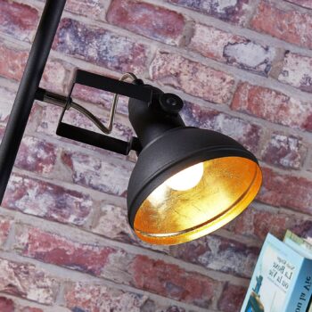Stojacia lampa Lindby Lilly, čierna, kov, 170 cm, E14