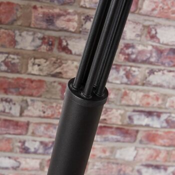 Stojacia lampa Lindby Lira, 5 svetiel, výška 205 cm, čierna, zlatá