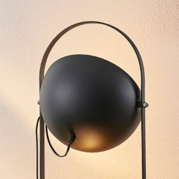 Stojacia lampa Lindby Muriel, 3 svetlá, čierna/zlatá, kov