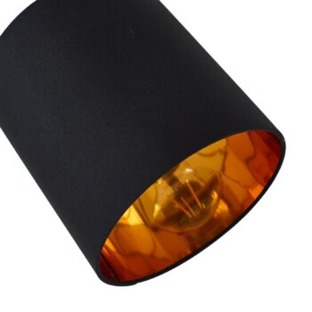 Stojacia lampa Lindby Nanika, čierna/zlatá, 202 cm, E27, 3 svetlá.