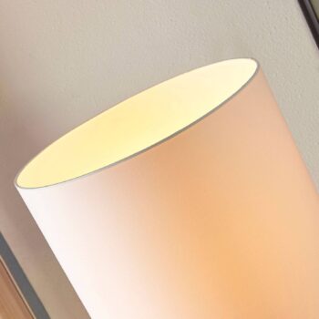 Stojacia lampa Lindby Parsa, biela, textil, výška 167 cm, E27