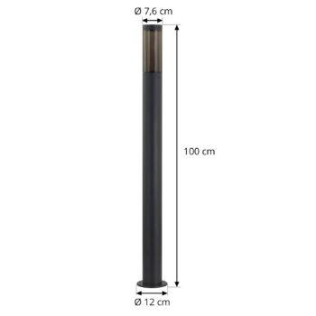 Stojacia lampa Lindby Statius, antracit, železo, 100 cm