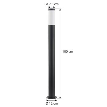 Stojacia lampa Lindby Statius, antracit/opál, železo, 100 cm