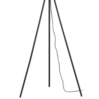 Stojacia lampa Lindby Tamira, čierna, ratan, výška 143 cm, E27