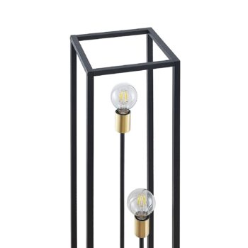 Stojacia lampa Lindby Tiliane, čierna, kov, 3 svetlá, 153 cm