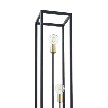 Stojacia lampa Lindby Tiliane, čierna, kov, 3 svetlá, 153 cm
