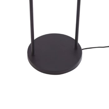 Stojacia lampa Lindby Tsomo, Ø 40 cm, čierna, látka, E27