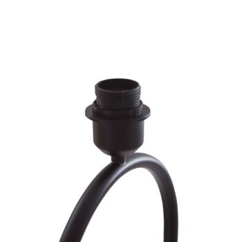Stojacia lampa Lindby Tsomo, Ø 40 cm, čierna, látka, E27