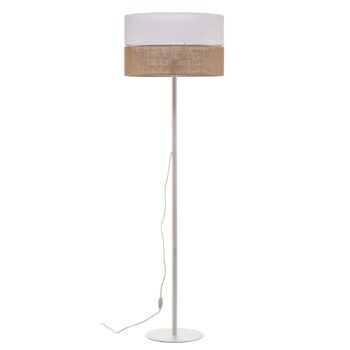 Stojacia lampa Linobianco, tienidlo na lampu z látky a juta