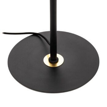 Stojacia lampa Lucande Aparas, listový vzhľad, čierno-zlatá