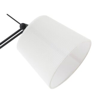 Stojacia lampa Lucande Caelia, čierna, textilná, nastaviteľná