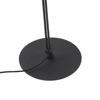 Stojacia lampa Lucande Caelia, čierna, textilná, nastaviteľná