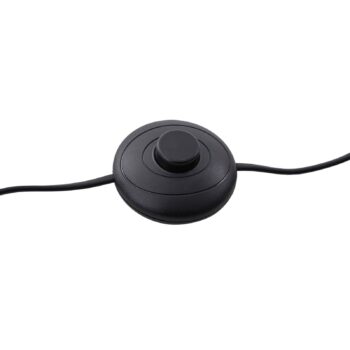 Stojacia lampa Lucande Eirian, čierna, sklo, výška 150 cm, E27