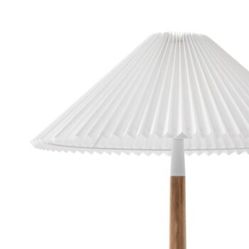 Stojacia lampa Lucande Ellorin, biela, drevo, Ø 47,5 cm, E27