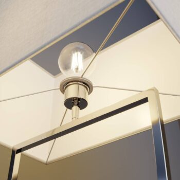 Stojacia lampa Lucande Evaine, chróm/biela, kov, 157 cm, E27