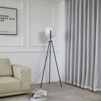 Stojacia lampa Lucande Helva, 150 cm, biela/čierna, otočná
