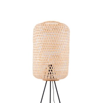 Stojacia lampa Lucande Jorick, bambus, trojnožka, výška 166 cm