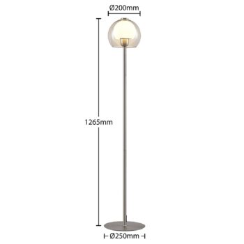 Stojacia lampa Lucande Kaiya so skleneným tienidlom