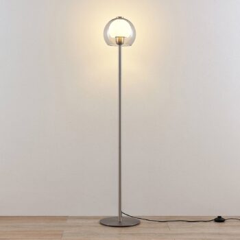 Stojacia lampa Lucande Kaiya so skleneným tienidlom