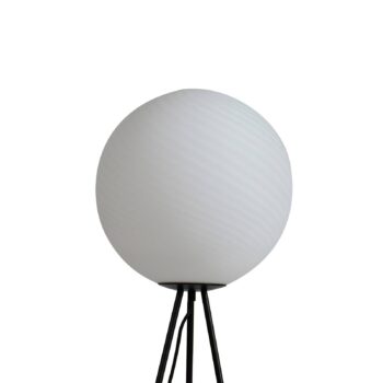 Stojacia lampa Lucande Kestralia, biela, sklo, Ø 35 cm, E27
