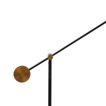 Stojacia lampa Lucande LED Adomas, čierna/zlatá, železo, stmievateľná