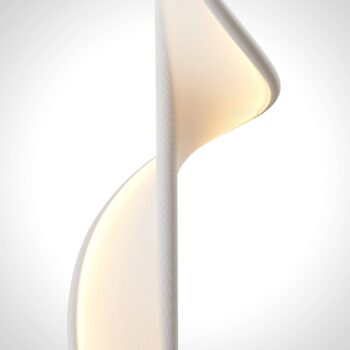 Stojacia lampa Lucande LED Edano, 154 cm, biela, textilná, stmievateľná