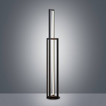 Stojacia lampa Lucande LED Hylda, 123 cm, čierna, hliník
