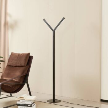 Stojacia lampa Lucande LED Ilian, čierna, kov, CCT, stmievateľné
