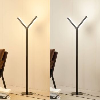 Stojacia lampa Lucande LED Ilian, čierna, kov, CCT, stmievateľné