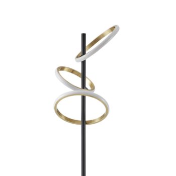 Stojacia lampa Lucande LED Madu, čierna, kov, 160 cm, stmievateľná