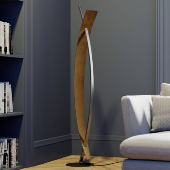 Stojacia lampa Lucande LED Marija, čierna, kov, výška 140 cm