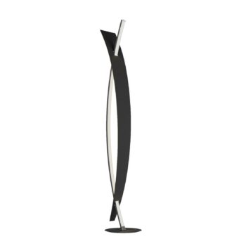Stojacia lampa Lucande LED Marija, čierna, kov, výška 140 cm