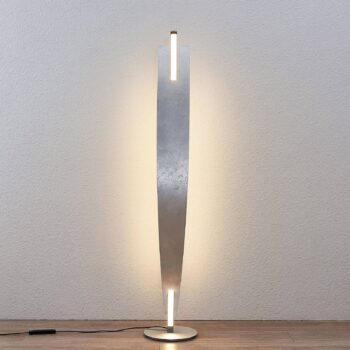Stojacia lampa Lucande LED Marija, strieborná, stmievateľná, 140 cm