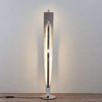 Stojacia lampa Lucande LED Marija, strieborná, stmievateľná, 140 cm