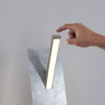 Stojacia lampa Lucande LED Marija, strieborná, stmievateľná, 140 cm