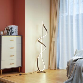 Stojacia lampa Lucande LED Rodado, čierna, 132 cm, hliník