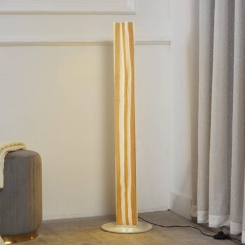 Stojacia lampa Lucande LED Silja, 101 cm, drevo, živica, 3000K