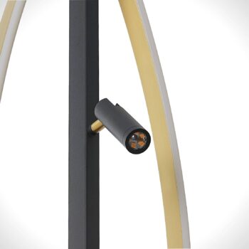 Stojacia lampa Lucande Matwei LED, oválna, mosadz