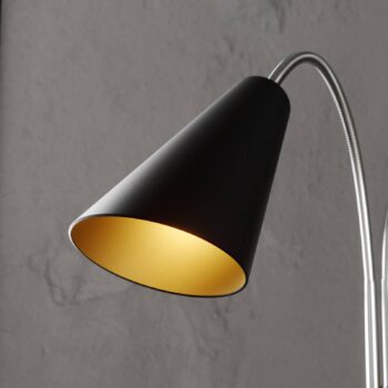 Stojacia lampa Lucande Medira, čierna, 2 svetlá, nastaviteľná, GU10